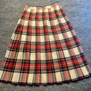 Vintage Preswick & Moore 100% Pure Wool Scotland Plaid Pleated Preppy Midi Skirt